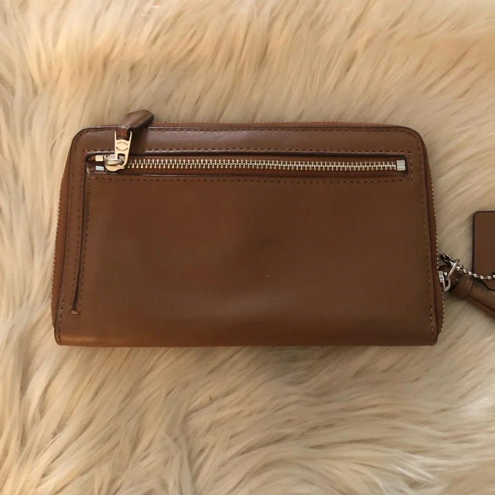 Coach zip around wallet wristlet with phone pocket